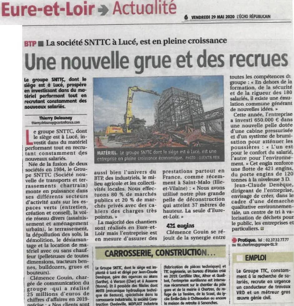 Une nouvelle grue et des recrues